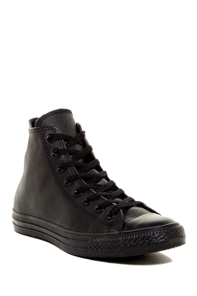 Shop Converse Chuck Taylor All Star Leather High Top Sneaker (unisex) In Black Monochrom