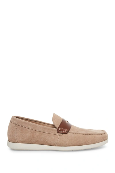 Shop Steve Madden Faris Slip-on Loafer In Taupe Sued