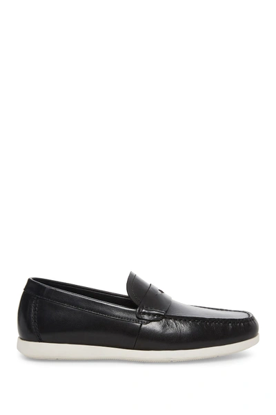 Shop Steve Madden Faris Slip-on Loafer In Black Leat