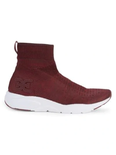 Shop Sam Edelman Tara Logo Sock Runners In Wine