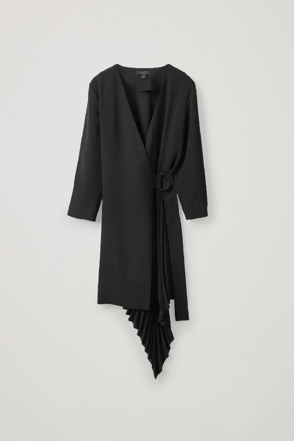 cos black wrap dress