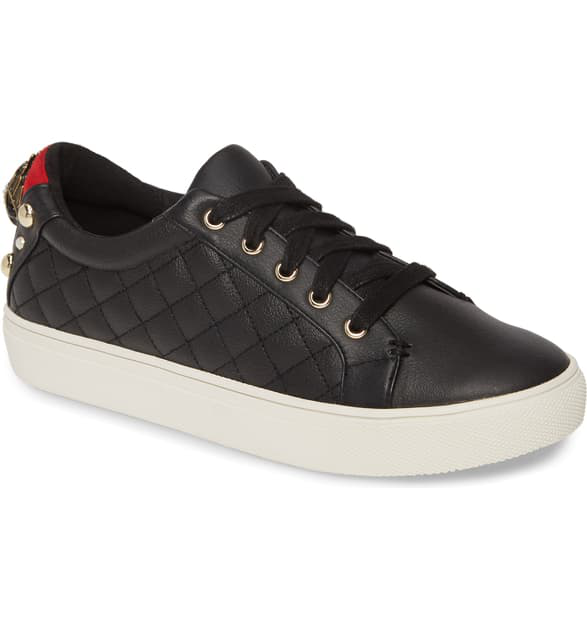 kurt geiger black leather trainers