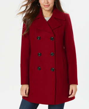 anne klein red peacoat