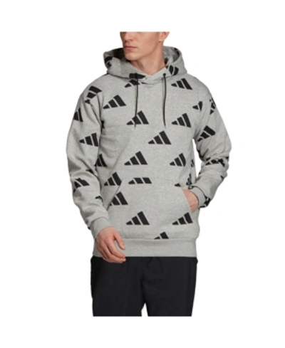 Shop Adidas Originals Men's Tp Fleece Graphic Pullover Hoodie In Medium Grey