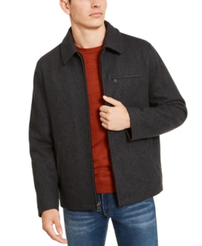 Shop Calvin Klein Men's Wool Open Bottom Jacket In Medium Grey