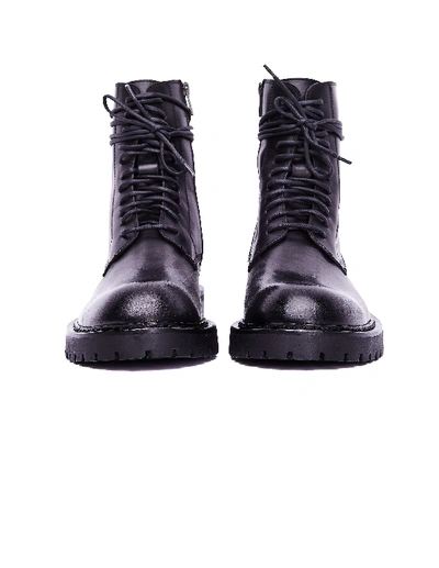 Shop Ann Demeulemeester Black Leather Boots In White