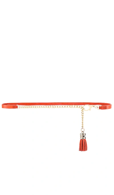 Shop Jaggar Tassel Chain Belt In Orange