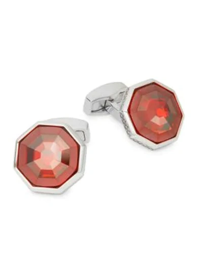 Shop Tateossian Swarovski Crystal Cufflinks In Red