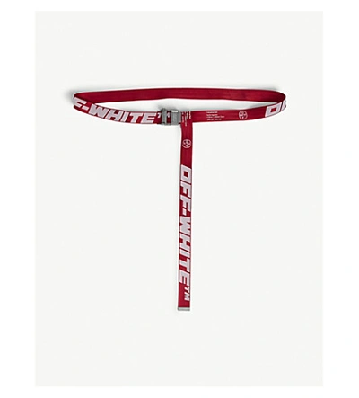 Shop Off-white Jacquard Industrial Tape Belt In Red White