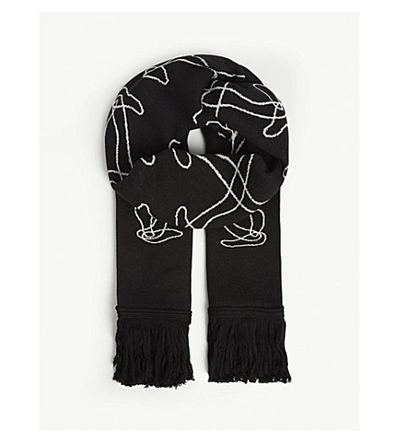 Shop Off-white Abstract Arrows Scarf In Black White