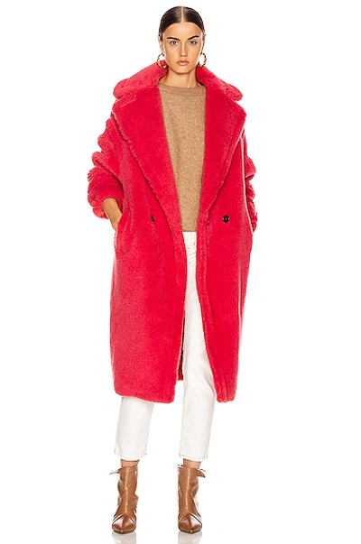 Shop Max Mara Teddy Tedgirl Coat In Coral