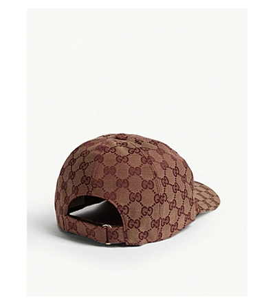 Shop Gucci Logo-print Canvas Baseball Cap In Red