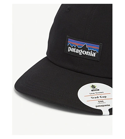 Shop Patagonia P-6 Logo Cotton Cap In Black