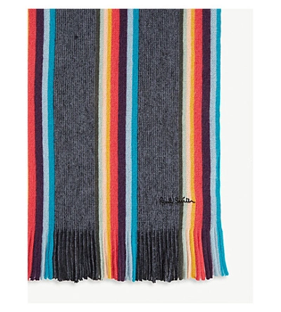 Shop Paul Smith Accessories Twisted Artist Wool Scarf In Black