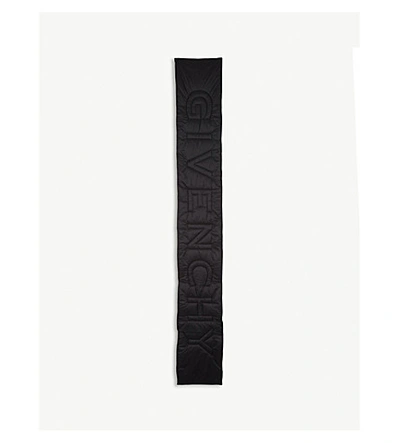 Shop Givenchy Quilted Nylon Logo Scarf In Black