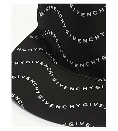 Shop Givenchy Logo Print Nylon Snapback Cap In Black White