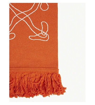 Shop Off-white Abstract Arrows Scarf In Orange White
