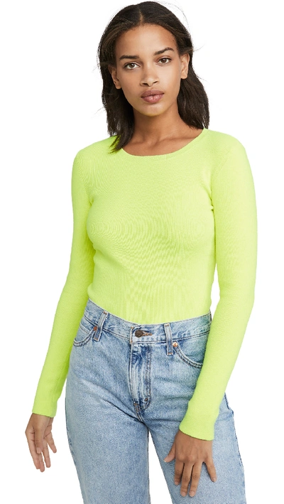 Shop Alice And Olivia Ciara Pullover In Neon Yellow