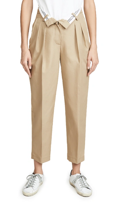 Shop Alexander Wang Flipped Waistband Carrot Pants In Trench