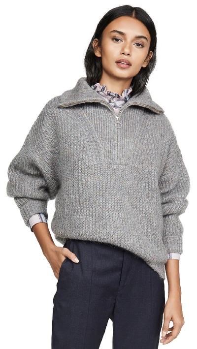 Shop Isabel Marant Étoile Myclan Pullover In Greyish Blue