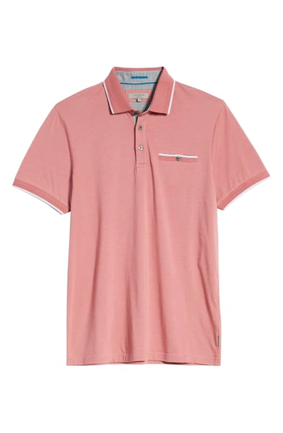 Shop Ted Baker Derry Slim Fit Polo In Medium Pink