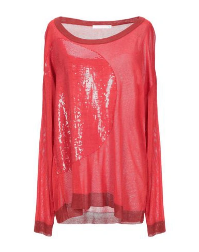 Shop Les Copains Woman Sweater Red Size L Viscose, Polyamide