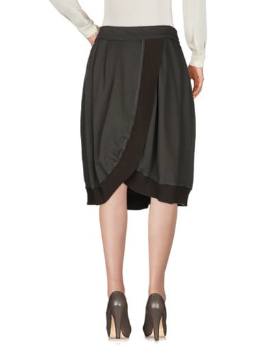 Shop Adelbel Knee Length Skirt In Dark Brown