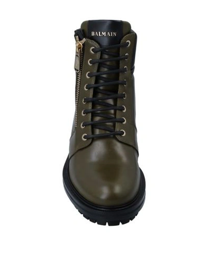Shop Balmain Boots In Military Green