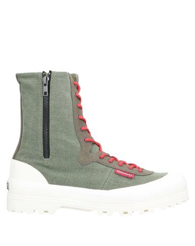 Shop Superga Boots In Military Green