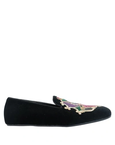 Shop Dolce & Gabbana Man Loafers Black Size 8 Textile Fibers