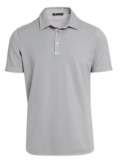 Shop Loro Piana Pique Polo Shirt In Fresh Grey