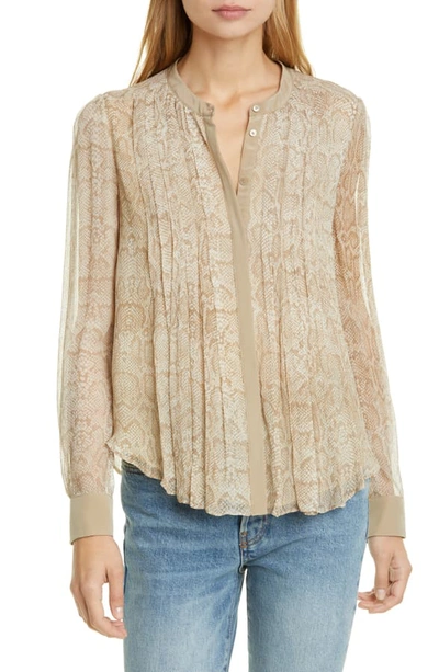 Shop Joie Tassa Silk Blouse In Gravel