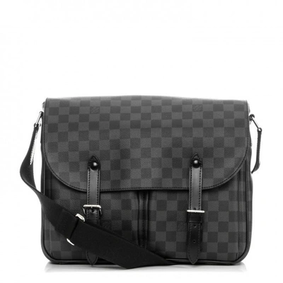 Pre-owned Louis Vuitton Christopher Messenger Damier Graphite Gray/black