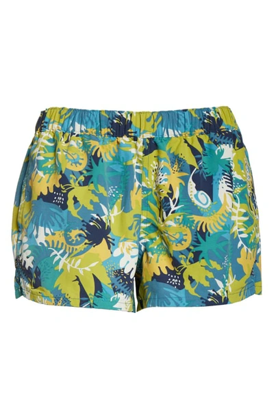 Shop Patagonia Barely Baggies Shorts In Wild Waratah/ Tasman Teal