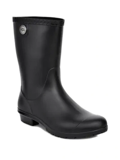 Shop Ugg Sienna Matte Shearling-lined Rain Boots In Black
