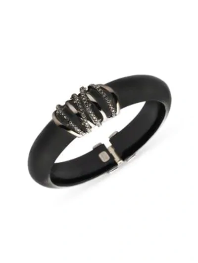 Shop Alexis Bittar Lucite Pavé Orbiting Hinge Bracelet In Black