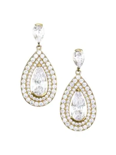 Shop Adriana Orsini 18k Goldplated Sterling Silver Cubic Zirconia Teardrop Earrings