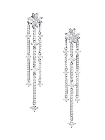 Shop Adriana Orsini Rhodium-plated Sterling Silver Cubic Zirconia Dangle Drop Earrings