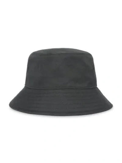 Shop Burberry Cotton Twill Bucket Hat In Black