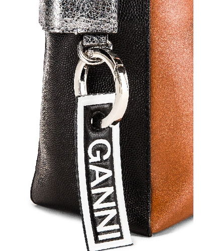 Shop Ganni Leather Bag In Multicolour