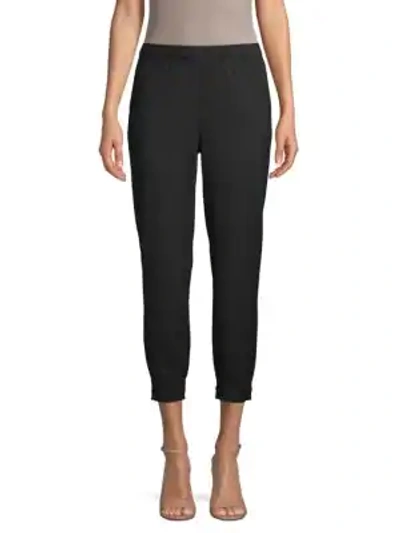Shop Vince Cropped Stretch Pants In Black