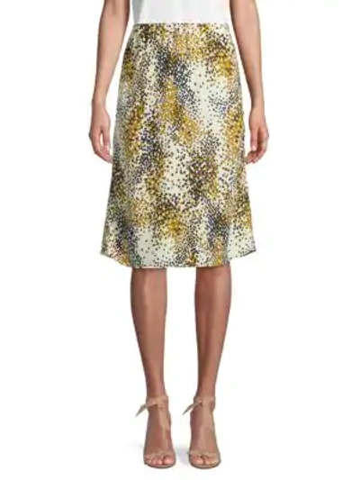 Shop Marni Confetti-print Silk Skirt In Citrus