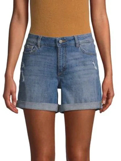 Shop Dl1961 Premium Denim Women's Karlie Boyfriend Jean Shorts In Blue