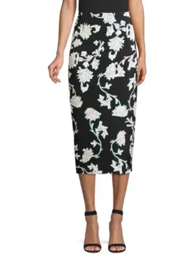 Shop Diane Von Furstenberg Kara Floral Pencil Skirt In Black Multi
