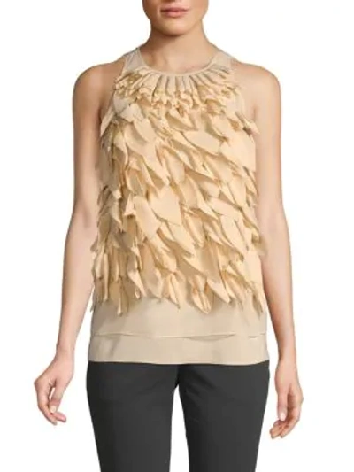 Shop Brunello Cucinelli Tiered Sleeveless Top In Light Brown