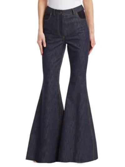 Shop Rosie Assoulin Flared Jeans In Denim Blue