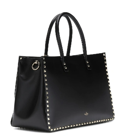 Shop Valentino Rockstud Large Leather Tote In Black