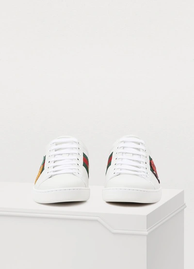 Shop Gucci New Ace Sneakers In White