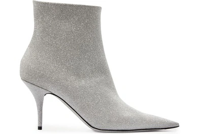 Shop Balenciaga Knife Ankle Boots In Silver