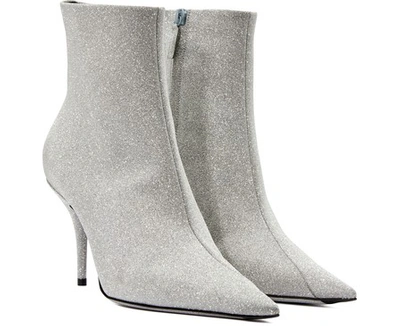 Shop Balenciaga Knife Ankle Boots In Silver